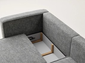 Сив шенилов сгъваем/с място за съхранение ъглов диван (десен ъгъл) Velto – Maison de Rêve