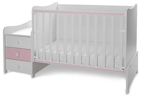 LORELLI Classic Трансформиращо се легло-люлка 70/160 см. MAXI PLUS БЯЛО/ORCHID PINK