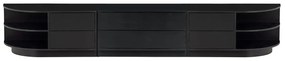Черен модулен ТВ шкаф от масивен бор 231x40 cm Finca – WOOOD