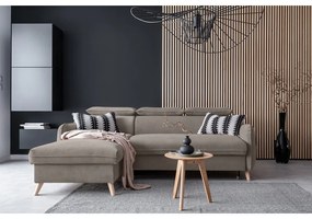 Светлокафяв кадифен ъглов разтегателен диван (ляв ъгъл) Sweet Harmony - Miuform