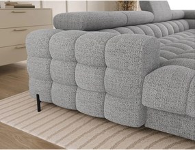 Сив разтегателен ъглов диван от букле (десен ъгъл U форма) Feraria – ELTAP