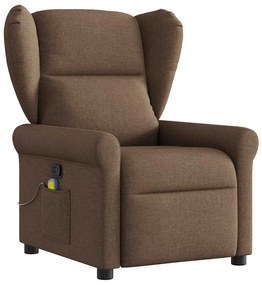 4015670 vidaXL Масажен наклоняем стол, кафяв, текстил