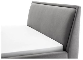 Светлосиво двойно легло 160x200 cm тапицирано с място за съхранение с включена подматрачна рамка Frieda – Meise Möbel