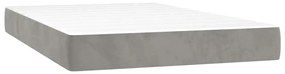 4016612 vidaXL Матрак за легло с покет пружини светлосив 120x220x20 см кадифе