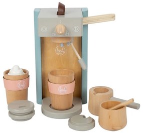Small Foot Кафе машина Tasty, с аксесоари, дървена, 16 х 11 х 19 cm