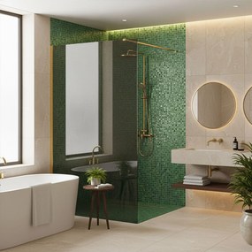 Параван за душ Rea Flexi Grey / Gold 130