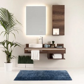 Тъмносин килим за баня 70x120 cm Bati – Restilo