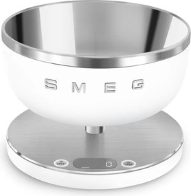 Кухненска везна Smeg Collezione KSC01WHMWW, До 5 кг/5 л, ТАРА, LED дисплей, Противоплъзгаща се основа, Автономия до 36 часа, Бял мат