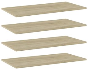 805336 vidaXL Рафтове за етажерка, 4 бр, дъб сонома, 80x40x1,5 см, ПДЧ