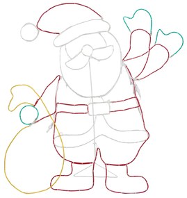 Коледна подова лампа Дядо Коледа 117 см вкл. LED с таймер IP44 - Pax