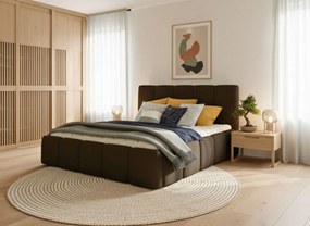 Легло Edvi-140 x 200-Kafe-Με μηχανισμό ανύψωσης