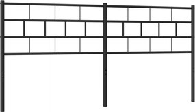 355697 vidaXL Метална резервна табла за легло, черна, 200 см