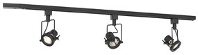 Индустриална релсова система с 3 прожектора 1-фазен черен - Suplux