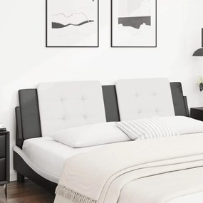 374878 vidaXL Мека табла за легло Zadar, бяла и черна, 180 см, изкуствена кожа