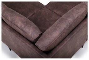 Кафяв ъглов диван от изкуствена кожа (ляв ъгъл) Copenhagen - Scandic