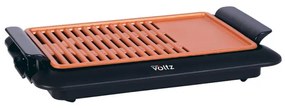 Бездимна скара Voltz OV51015J, 1250W, 36x23см, 2 зони, Незалепващо покритие, Черен/оранжев