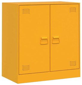 841676 vidaXL Бюфет, горчица жълто, 67x39x73 см, стомана