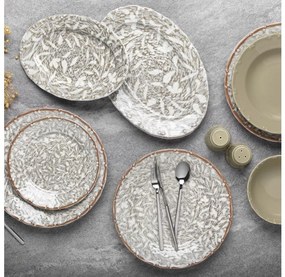 Комплект за хранене от 29 части, кафяв/зелен, порцелан