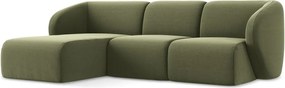 Зелен кадифен ъглов диван (ляв ъгъл) Lani – Makamii