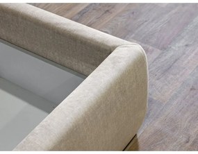 Бежово тапицирано двойно легло с решетка и място за съхранение 180x200 cm Jade - Bobochic Paris