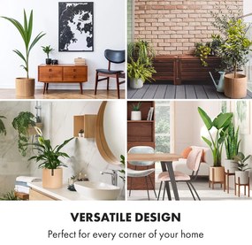 Fox & Fern Саксия Hasselt от полистоун, ръчна изработка, подходяща за растения в 3D вид.