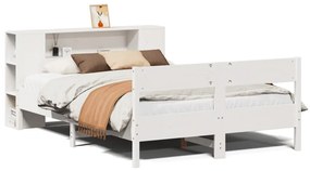 3322961 vidaXL Легло с етажерка за книги, без матрак, 120x190 см, бор масив