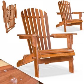 Градински сгъваеми шезлонги Adirondack от акациева дървесина - комплект от 2