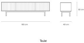 Сива телевизионна маса 180x52 cm Sierra - Teulat