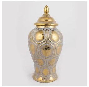 Керамичен буркан 33,8x16 см златист/сребрист