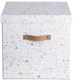 Кутия за съхранение в златисто и бяло Logan - Bigso Box of Sweden