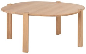 Кръгла масичка за кафе от масивен дъб в естествен цвят ø 100 cm Kulin – Gazzda