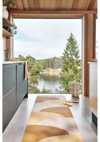 Пътека за открито и закрито в цвят жълта охра 70x270 cm Hill Ochre Pale Yellow – Pappelina