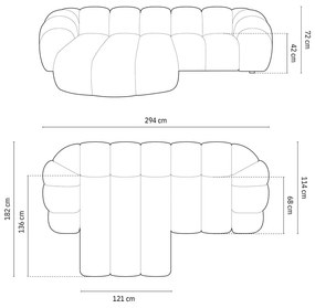 Бежов ъглов диван (ляв ъгъл) Diana – Micadoni
