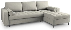 Светлосив ъглов разтегателен диван , десен ъгъл Santo - Milo Casa