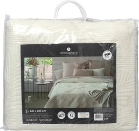 Шалте atmosphera Leaf, Кадифе, 240x260 cm - Слонова кост