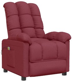 342736 vidaXL Масажен стол, виненочервен, текстил