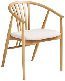 Трапезен стол с подлакътници от масивен дъб в естествен цвят Agustin – House Nordic