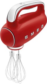 Ръчен миксер SMEG 50's Style HMF01RDEU, 250W, 9 скорости, Турбо, Скрит LED дисплей, Таймер, Аксесоари, Червен