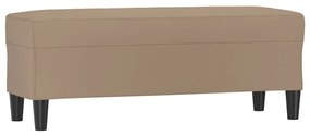 349420 vidaXL Пейка, капучино, 100x35x41 см, изкуствена кожа