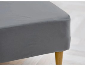 Сив еластичен чаршаф от органичен памук 180x200 cm Calm – Södahl