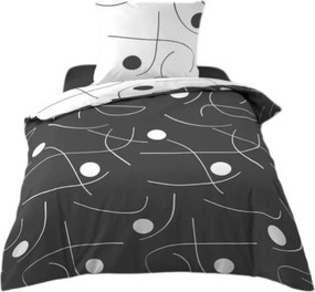 Бяло-тъмносиво единично спално бельо от микрофибър 140x200 cm Sonate – douceur d'intérieur