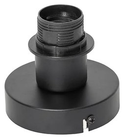 Ръстикална таванна и стенна лампа черна с ратан 30 см - Kata