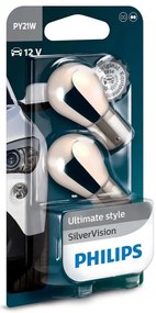 КОМПЛЕКТ 2x Авто крушка Philips SILVER VISION 12496SVB2 PY21W BAU15s/21W/12V