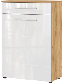 Дъбов шкаф за обувки в бял\естествен цвят Aledo - Germania