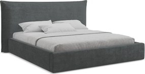Тъмносиво двойно легло 140x200 cm тапицирано с място за съхранение с включена подматрачна рамка Esala – Makamii