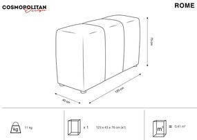 Синя кадифена облегалка за модулен диван Rome Velvet - Cosmopolitan Design