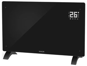 Sencor - Умен електрически нагревател/конвектор 2000 W IP24 Wi‑Fi черен + дистанционно управление