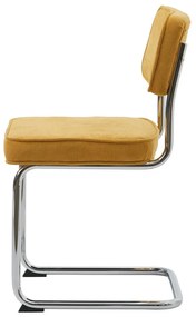 Жълт велурен трапезен стол Rupert – Unique Furniture