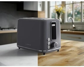 Тостер за хляб AENO ATS0001G, 930W, 7 степени, Сензорно управление, Обратен таймер, Защита при засядане, Тих, Сив