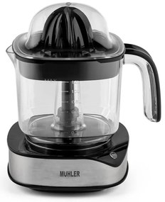 Цитрус преса Muhler MJ-4020, 40 W, 1.2 л, Двупосочно движение, Индикаторна лампа, 2 конуса, Черен/Инокс